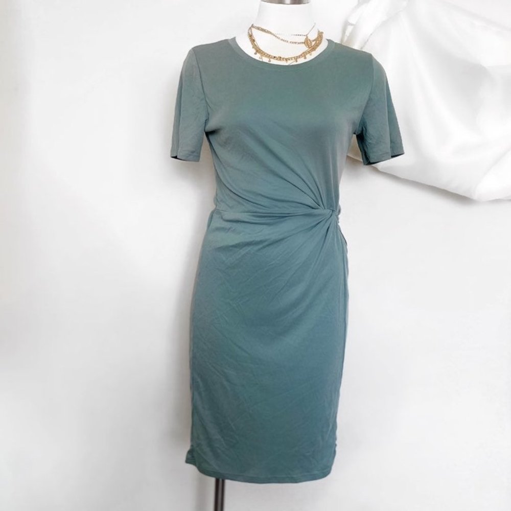 Mint Green Ribbed Mini Dress - Picture 2 of 7